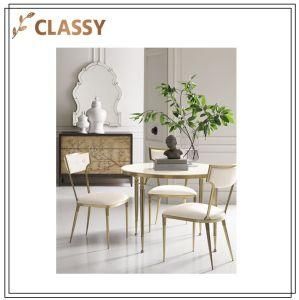 Contemporary White Fabric Velvet Leather Dining Chair