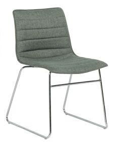 Modern Leisure Dining Chair with Chrome Metal Frame and Fabric Frame in Different Color