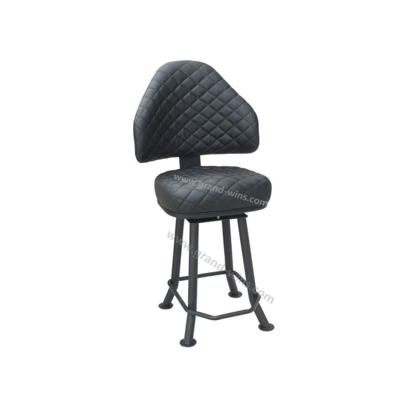 Black Powder Coated Leg Base Gambling Stool Chair for Casino