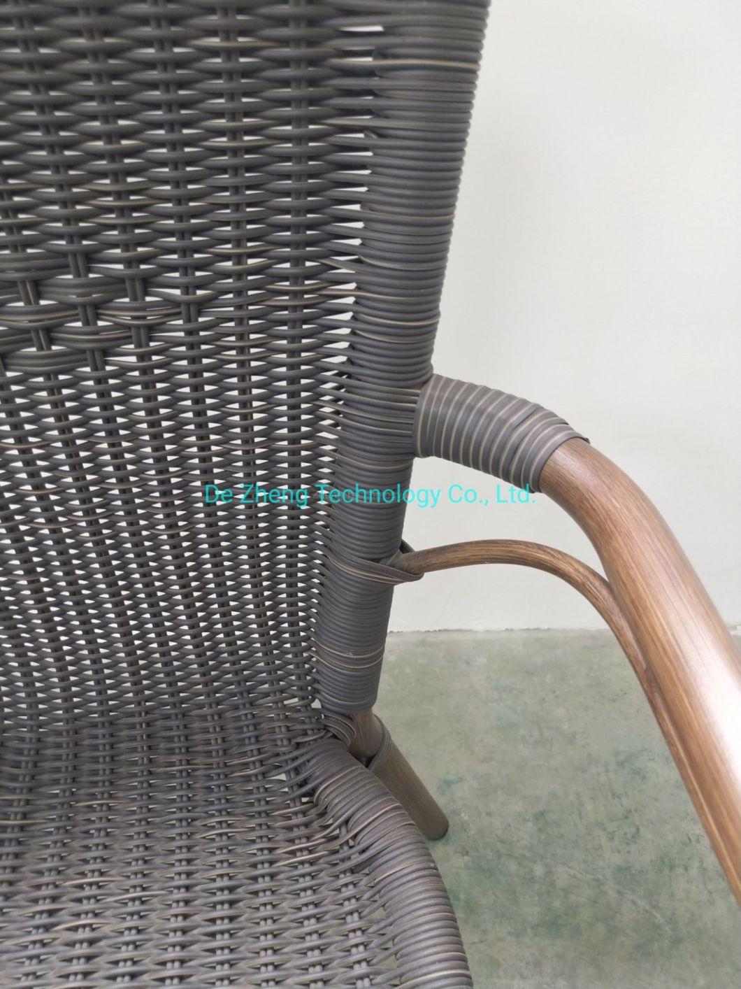 European Style UV Resistant High Back Outdoor PE Rattan Chair for Restaurant Hotel