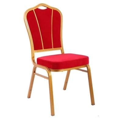 Stock Cheap China Aluminum Frame High Quality Wholesale Stackable Banquet Chair and Chair Cover