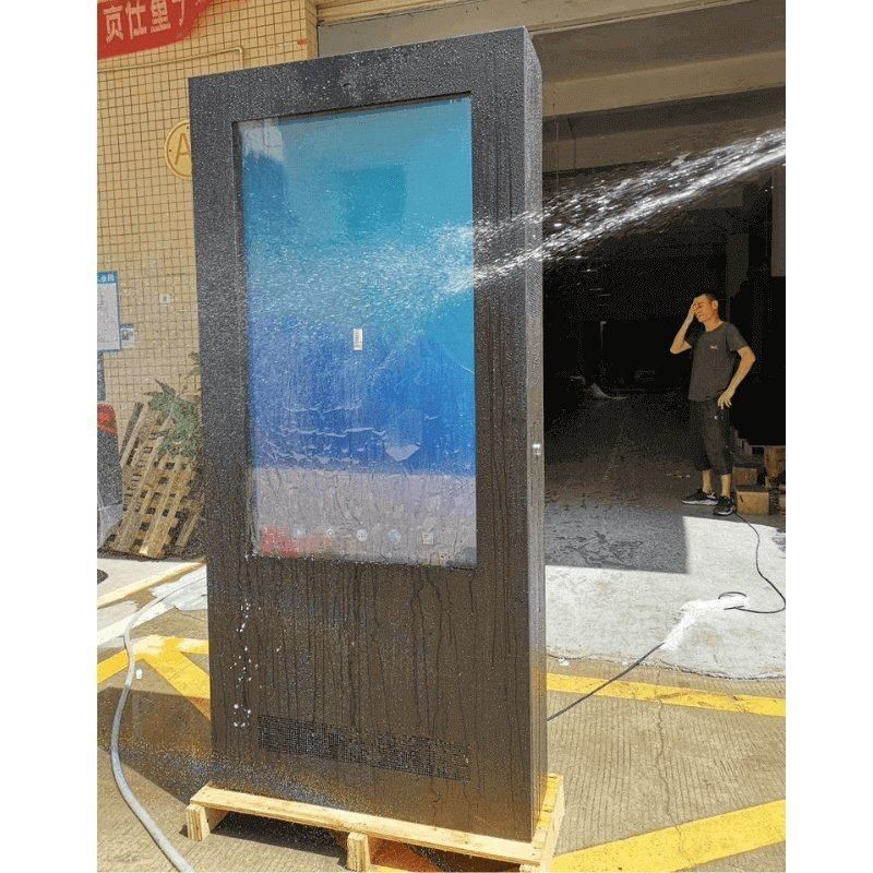 Freestanding Interactive 49inch Double Side Advertising Player Outdoor Totem