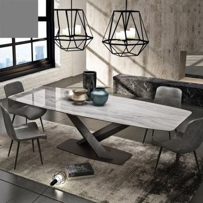 Scandinavian Retro Style Rectangular Kitchen Sets Tempered Glass Dining Table