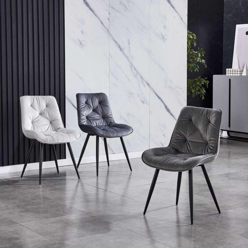 Nordic Velvet Dining Chair Set Modern Luxury Outdoor Dining Room Restaurant Furniture Dining Chair for Dining Room Restaurant