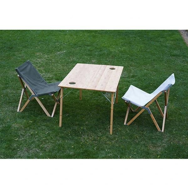 Outdoor Furniture Camping Solid Beech Wood Folding Moon Chair
