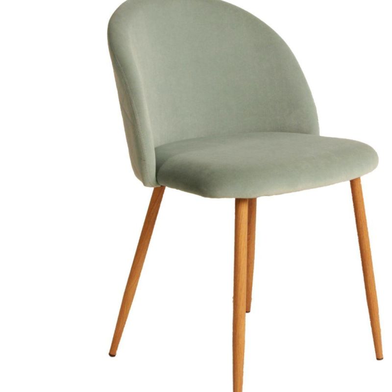 Metal Leg with Velvet Fabric for Scandinavian Cafe Danish UK Dining Chairs
