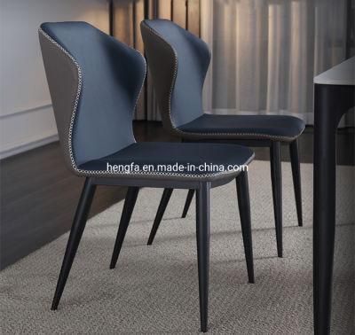 Modern Furniture Hardware Steel Frame Leisure Leather and fabric Dining Chairs