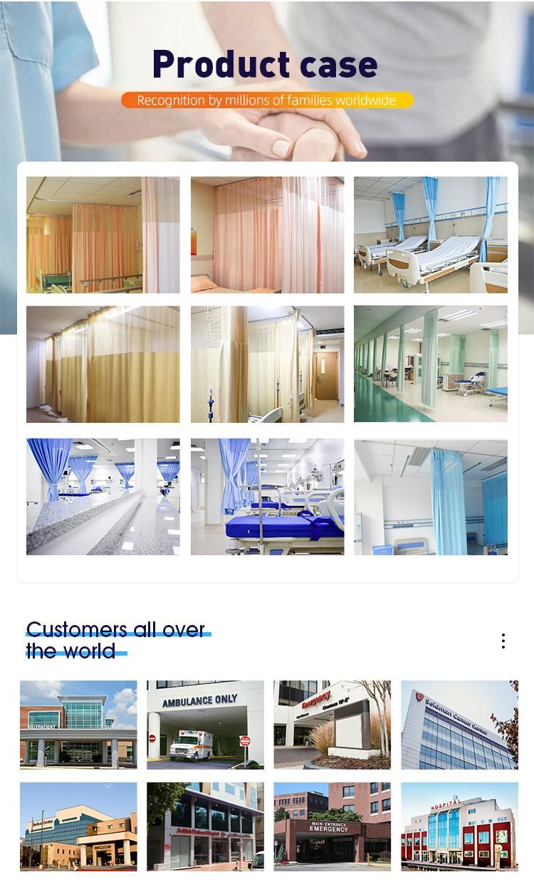 Flame Retardant Hospital Privacy Curtain Fabric Waterproof and Antibacterial Patient Bed Curtain