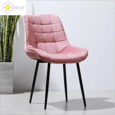 Simple Modern Style Fabric Dining Chair Home Furniture Coffee Restaurant Velvet Fabric Leisure Dining Chair