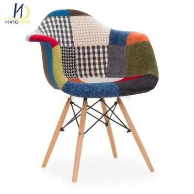 Upholstered Modern Style Patchwork Fabric Nordic Dining Chair