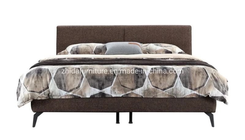 Modern Soft Upholstered Double Single Bed for Home and Hotel Furniture