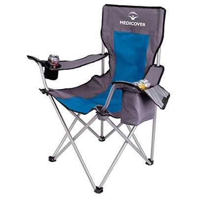 Customized Deluxe Outdoor Portable Folding Koozie Kamp Chair with Side Table and Pocket