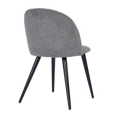 Dining Room Chair Modern Luxury Furniture Button Tufted Fabric Velvet Stainless Steel Dining Chair