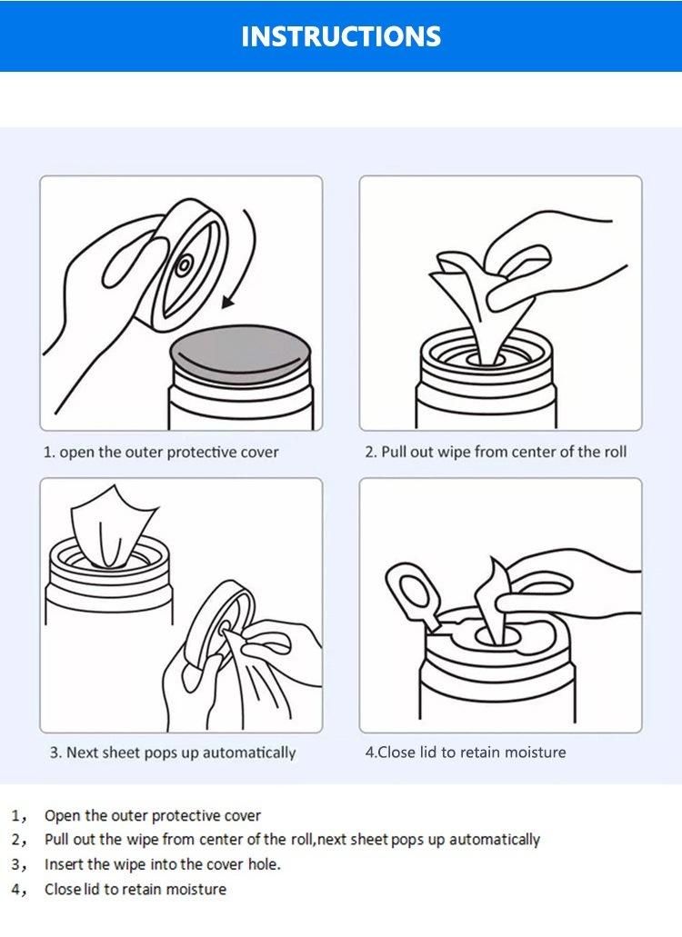 Customized Dry Spunlace Nonwoven Wipes 125 Counts for Wet Wipes in Bucket