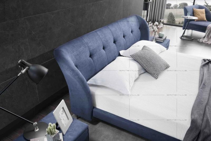 Modern Elegant Design Bedroom Home Furniture King Size Bed Single Bed Fabric Bed Gc1818