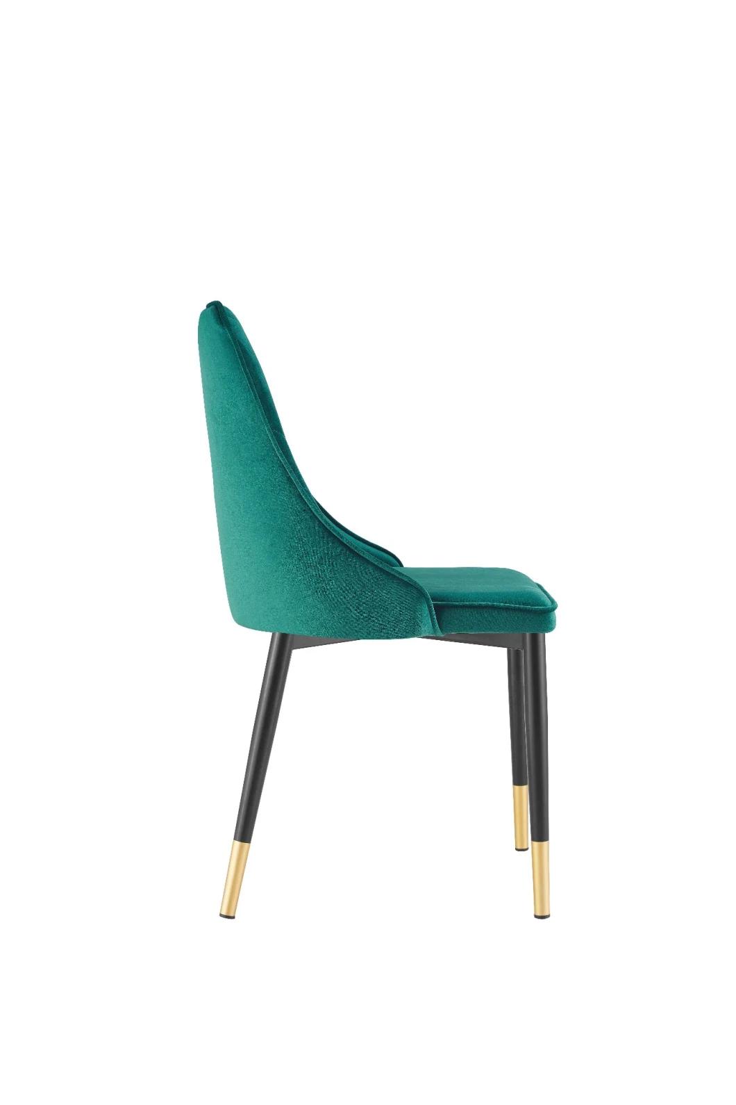Dining Sofa Metal Chair Room Set Coffee Hotel Luxury Upholstered Soft Back Velvet Fabric