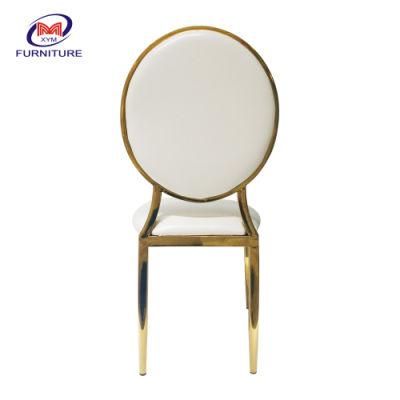 Hot Sale Wedding Furniture Round Back Gold Stainless Steel Chair