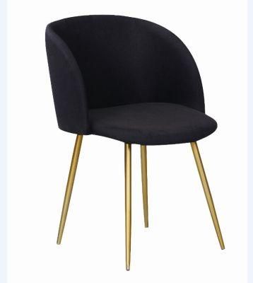 Wholesale Free Sample Living Room Leisure Metal Legs Velvet Fabric Cushion Seat Chair for Living Room