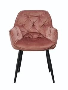 Wholesale Nordic Velvet Modern Luxury Design Room Furniture Dining Chairs with Metal Legs