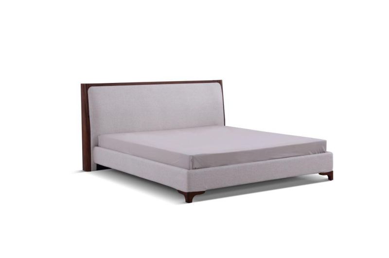 Latest Modern Simple Design Upholstered Fabric Bed Frame for Hotel Villa Apartment Bedroom Furniture