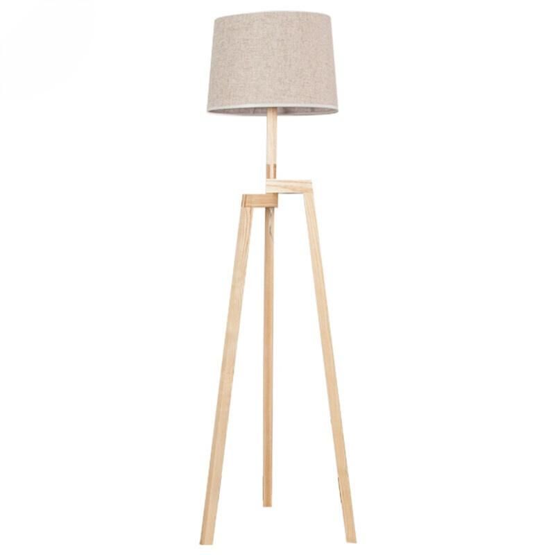 Home Lighting Fabric Lamp Shade Wooden Standing Chinese Floor Lamp (WH-WFL-11)