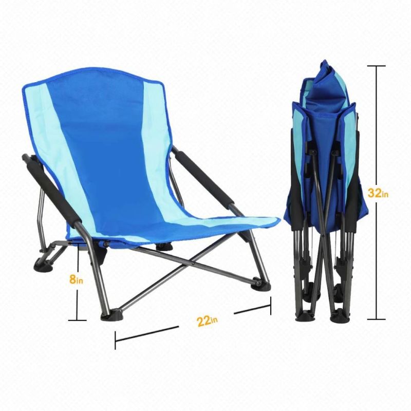 Portal Low Beach Camp Chair Folding Compact Picnic Concert Festival Chair with Carry Bag