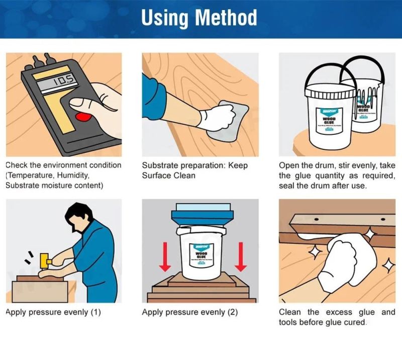 Wood Glue for Indoors and Outdoors Wood Processing Cigarette and Bonding and Sizing of Fabric