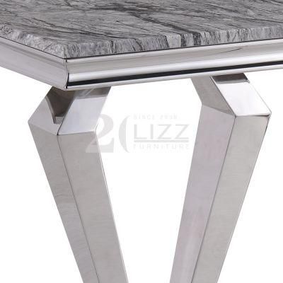 Modern Style Luxury Living Room Decor Home Furniture European Dining Room Rectangle Marble Top Table