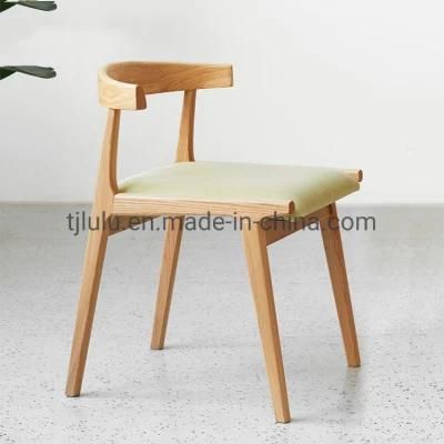Nordic Home Furniture Solid Wood Upholstered Restaurant Fabric Dining Chair for Dining Room