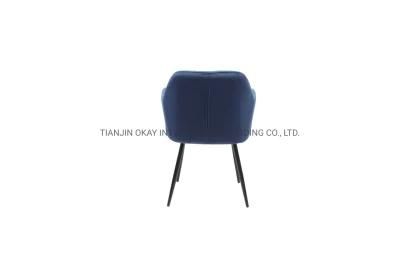 Modern Style Colorful Fabrics with Metal Leg High Back Quality Restaurant Velvet Dining Chair
