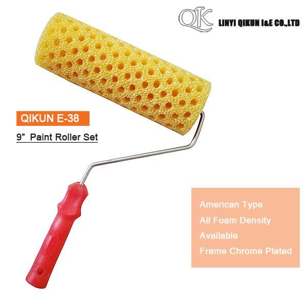 E-32 Hardware Decorate Paint Hand Tools Fabric Cloth 4" Paint Roller with Long Frame Handle