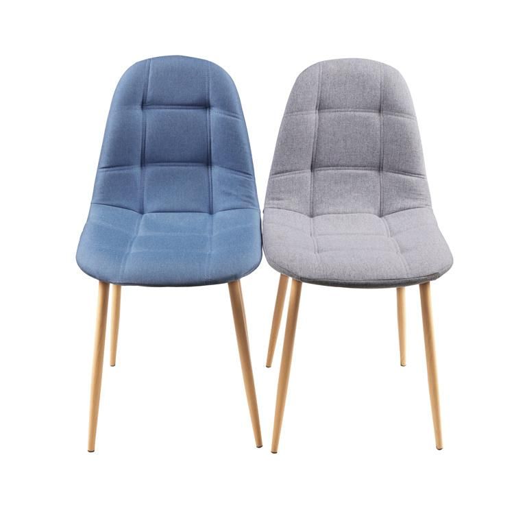 Modern Living Room Luxury Leisure Furnitures Comfortable Fabric Chair Metal Leg spray Paint Heat Transfer Dining Chair for Hotel