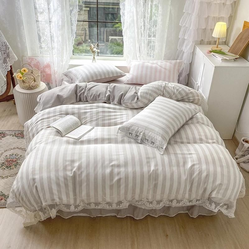 Bedspread Coverlets Home Textile Fabric Bed Linen Bed Sheet Quilt Hotel Bedding Set Pillow Case Bed Lace Cotton Bedsheet Duvet Covers