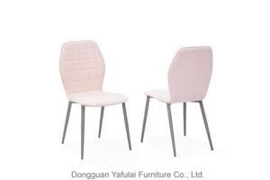 Modern Classic Hot Sale Pink Fabric Dining Chair