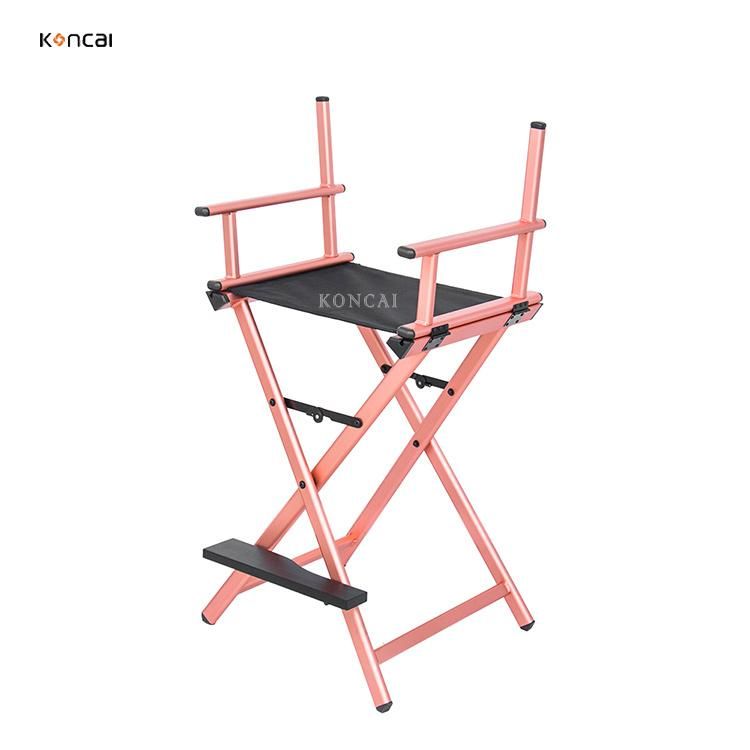 Koncai Best Selling Aluminum Folding Chair Makeup Case Chair Beauty Salon Chair with Headrest