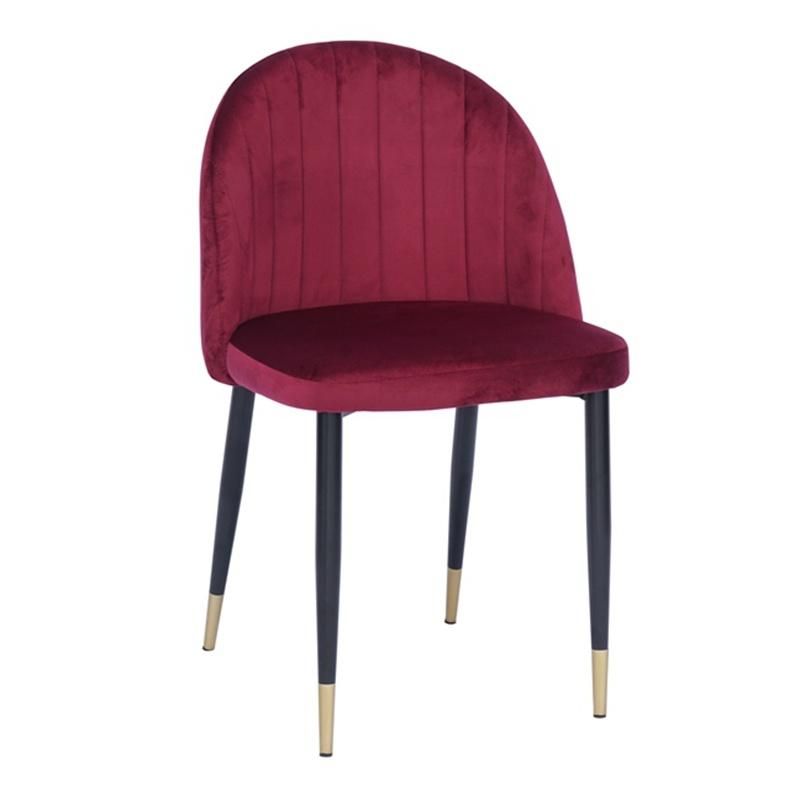 Accent Chair Round Vertical Shape Back Velvet Fabric Dining Chair for Sale Modern Chair