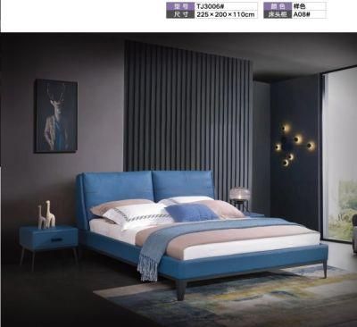 Best Sale Modern Wooden Home Hotel Bedroom Furniture Bedroom Set Wall Sofa Double Bed Leather King Bed (UL-BEJ2051)