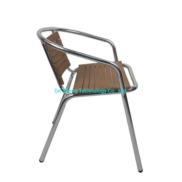 Waterproof Factory Wholesale Commercial Aluminum Garden Dining Outdoor Wood Chair