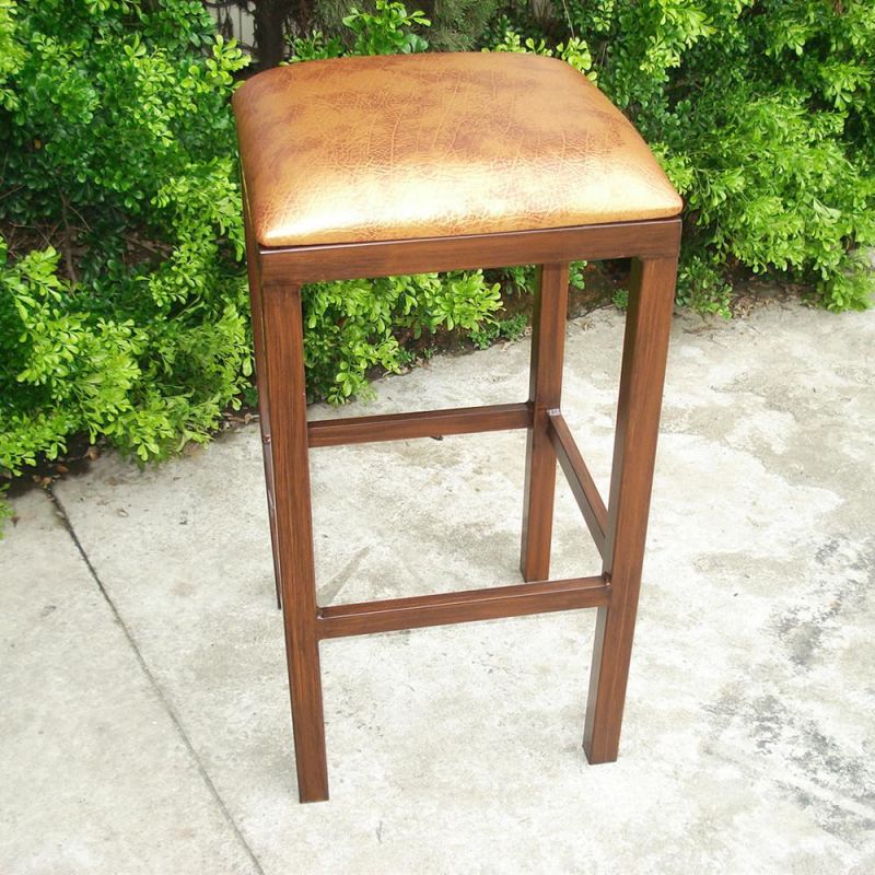 Garden Patio Fabric Bambool Look Chair Stacking High Bar Outdoor Stool Furniture