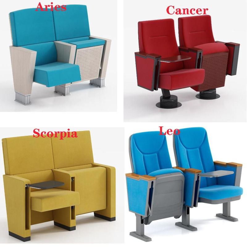 Factory Suply Folding Seat Plastic Lecture Hall Armchairs Auditorium Church Chair