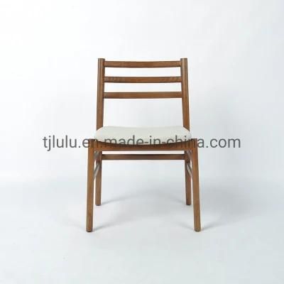 Wholesale Classic Nordic Cheap Armrest Wooden Cross Long Back Dining Chair Coffee Shop Restaurant Fabric Wood Chair