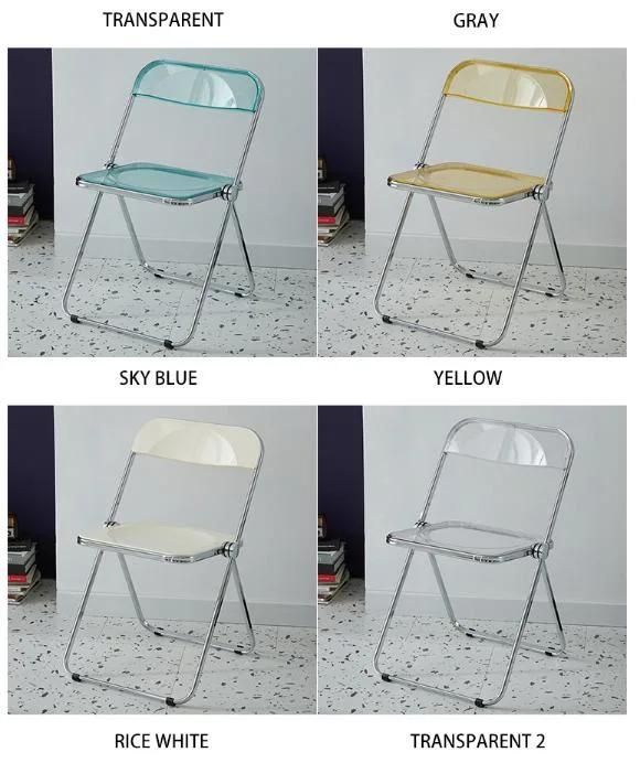 China Wholesale Dining Furniture Outdoor Folding Transparent Plastic Chair