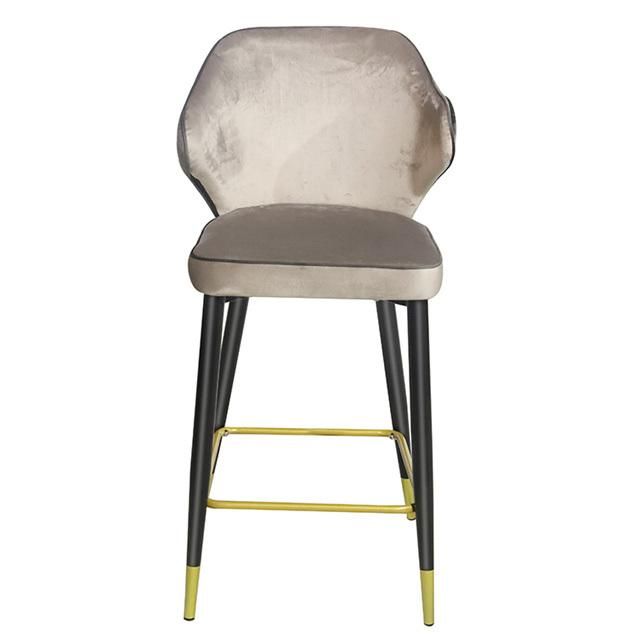 Modern Design Light Plush Bar Chair Velvet Fabric Chair