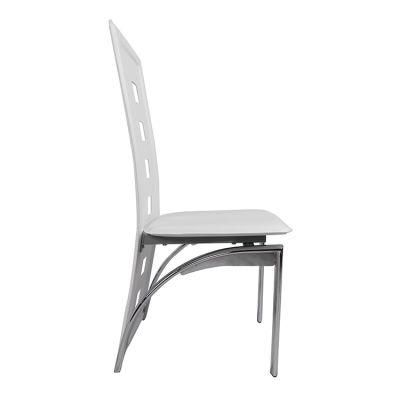 Wholesale Dining Room Furniture Metal Frame High Back Customized Color PVC Dining Chair Sillas Cadeira Fabric Chairs Sil
