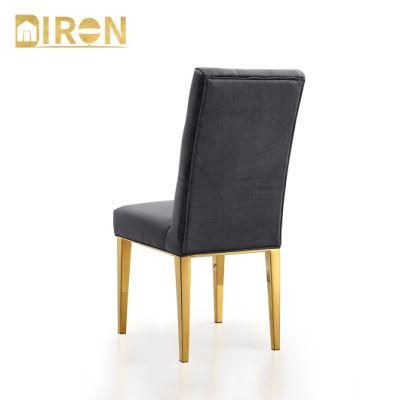 Modern Living Room Restaurant Home Dining Room Furniture Metal Golden Stainless Steel Fabric Chair