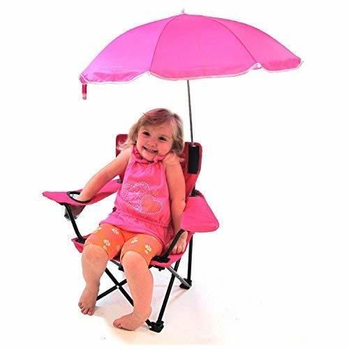 Fashionable Hot Sales Red Color Kids Chair with Umbrella for Girls, Folding Beach Chair for Children