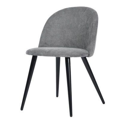 Wholesale Upholstered Dining Room Chair Modern Luxury Furniture Button Tufted Fabric Velvet Stainless Steel Dining Chair