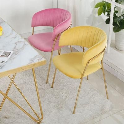 New Design Furniture Comfortable Dining Room Chairs Velvet Dining Chairs with Golden Chrome Legs