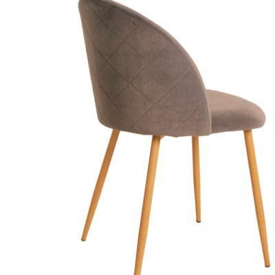 Nordic Chair Velvet Upholstery Seat Chrome Gold Frame Side Chair for Living Room Restaurant Cafe