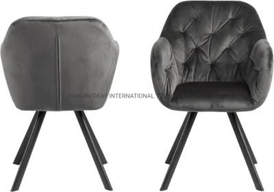 Free Sample Dining Modern Pink Fabric Blue Black Green Crushed Greytufted Luxury French Velvet Chair